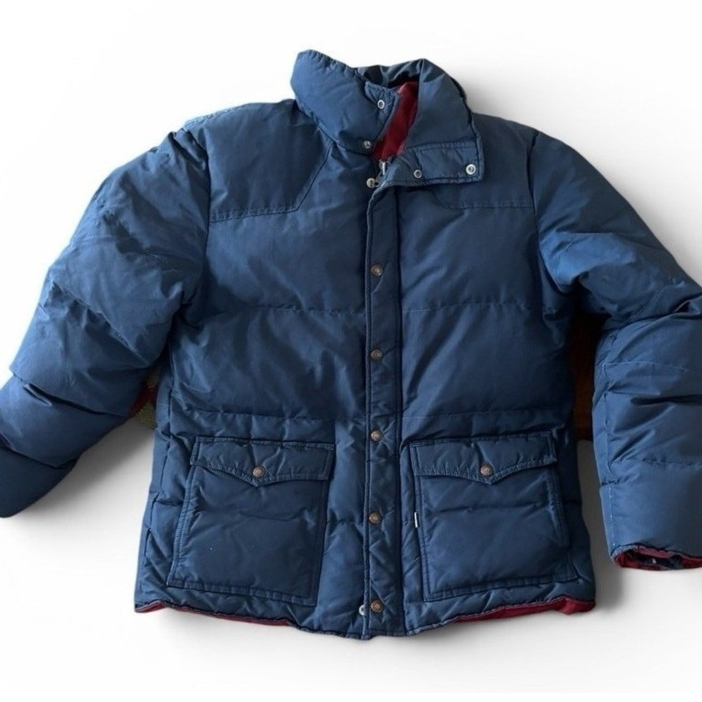 Vintage 70s Levis Down Jacket Mens XL‎ Western Yoke Puffer Ski Gorpcore Blue
